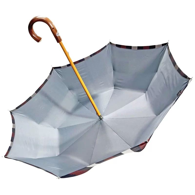 Parapluie double toile pour homme - Gris et rayé – Image 6
