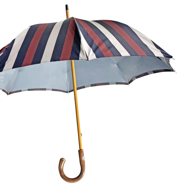 Parapluie double toile pour homme - Gris et rayé – Image 8