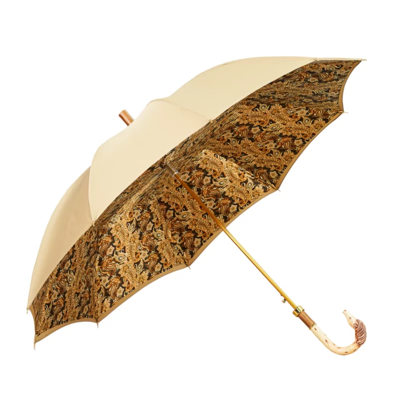 Élégance équestre : Parapluie de luxe pour homme avec manche en bois de cheval, fabriqué à la main – Image 3
