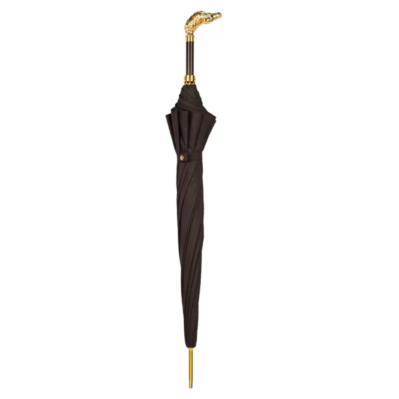 Parapluie de luxe exquis pour hommes avec poignée en forme de cheval – Image 3